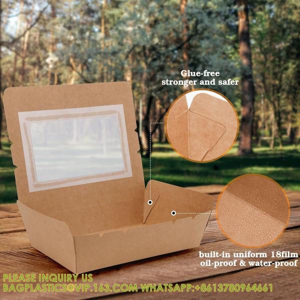 40 Oz Take Out Food Containers (50 Pack) Disposable Kraft Paper Food Container Takeout Box