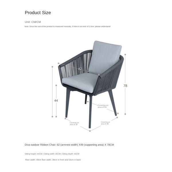 Aluminum Frame Garden Waving Rope Table And Chair Set For Outdoor Dining Furniture