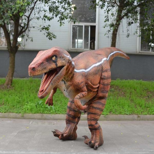 Disfraz de dinosaurio T-Rex realista, estructura de acero de 3-4 m, silicona y goma