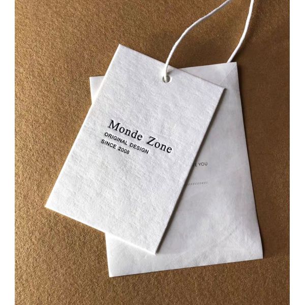 Gelebor ISO9001 Clothing Tag Label Embossing Clothes Hang Tag Ivory White