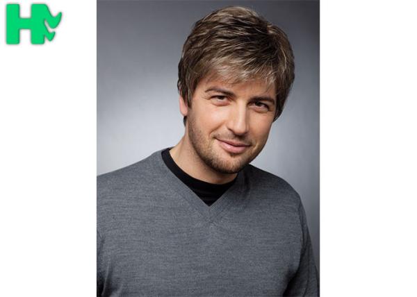 New Arrival Friendly Best Selling Men MaleShort Synthetic Hair Wigs With Side Bang