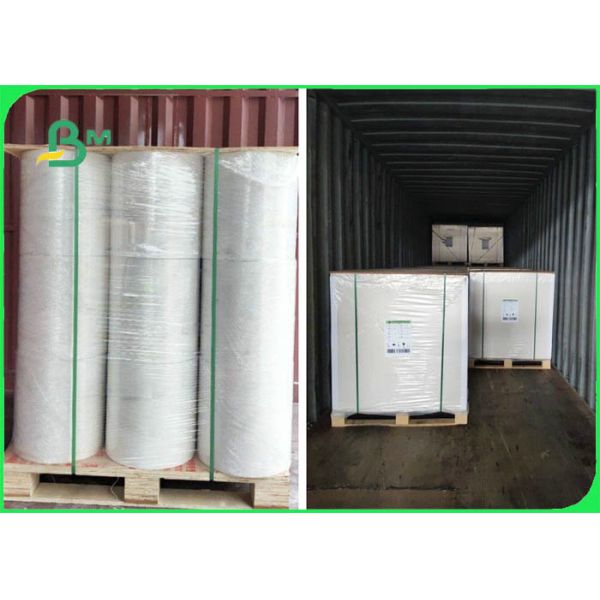 Food Grade 30gr - 120gr PE laminated White Kraft Paper Rolls  For Packaging