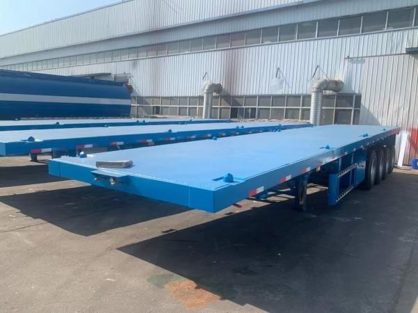 Tread 1840mm Load Capacity 60t-70t 40ft Flatbed Semi Trailer