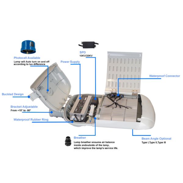 IP66 Led Light Street Lamp 130W Aluminum Housing