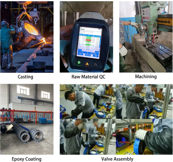 Настраиваемый гибкий железоустойчивый сидящий вафли / лаг тип бабочки клапан OEM размер порта