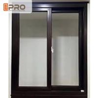Do dobro de alumínio silencioso de Windows Grey Color Commercial do vidro de deslizamento da dupla camada janela de deslizamento de alumínio de vidro