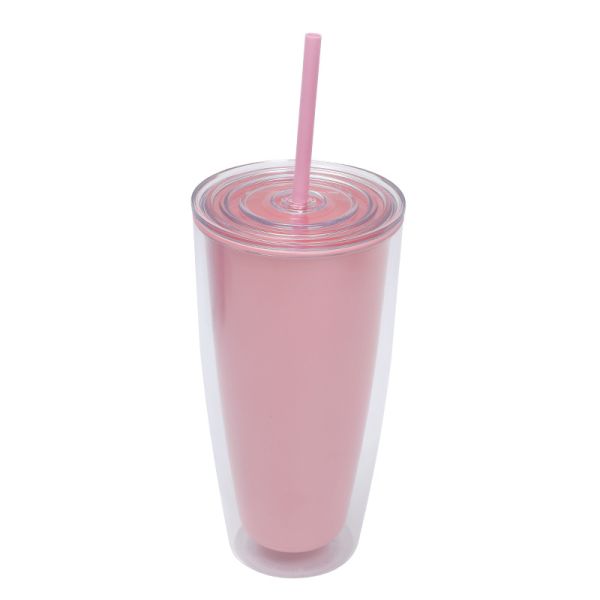 Custom Logo 750ml Simple Transparent Plastic Cup for Outdoor Activities