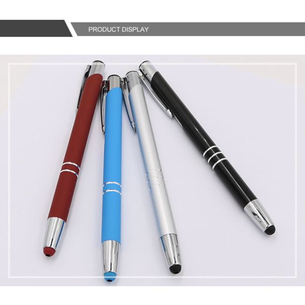 Office Metal Ballpoint Pen 2 in 1 Multifunctional Aluminum Screen Stylus Ballpoint Pen