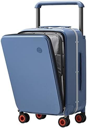 Luggage Wide Handle Luxury Design Rolling Travel Suitcase PC Hardside with Aluminum Frame Hollow Spinner Wheels,