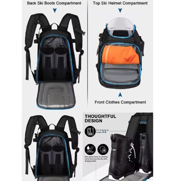 Спортивный рюкзак для лыжных видов спорта водонепроницаемый шлем лыжный ботинки для мужчин женщины