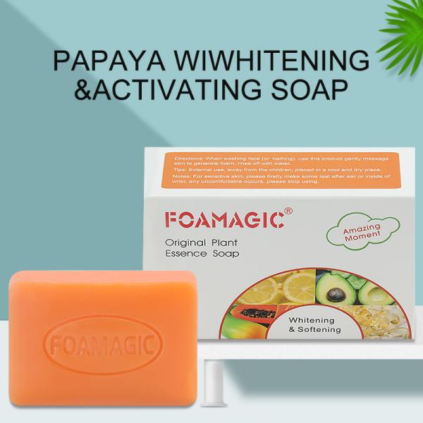 Da pele feito a mão orgânica da essência do extrato da planta do sabão do ODM sabão de limpeza do alvejante da acne de Eclaircissant do óleo do controle
