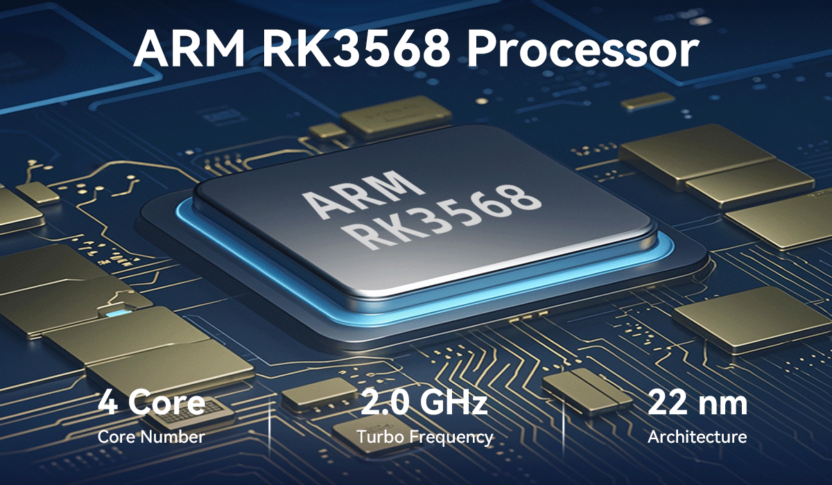 ARM RK3568 Встроенный промышленный компьютер Android DDR4 8G с двойной сетью LAN Four COM 4K HD