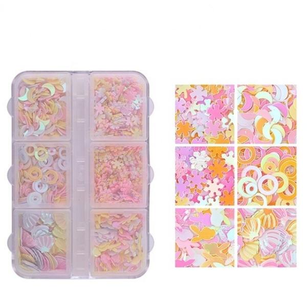 Add Sparkle to Your Decoration Parties with 6 Box Set of PVC Sequins Star Heart Moon Number and Elephant Shapes 3mm Size