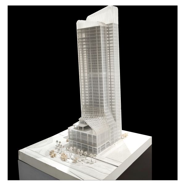 Modern N Scale Skyscraper Curved Facade 1:100 Architecture Model
