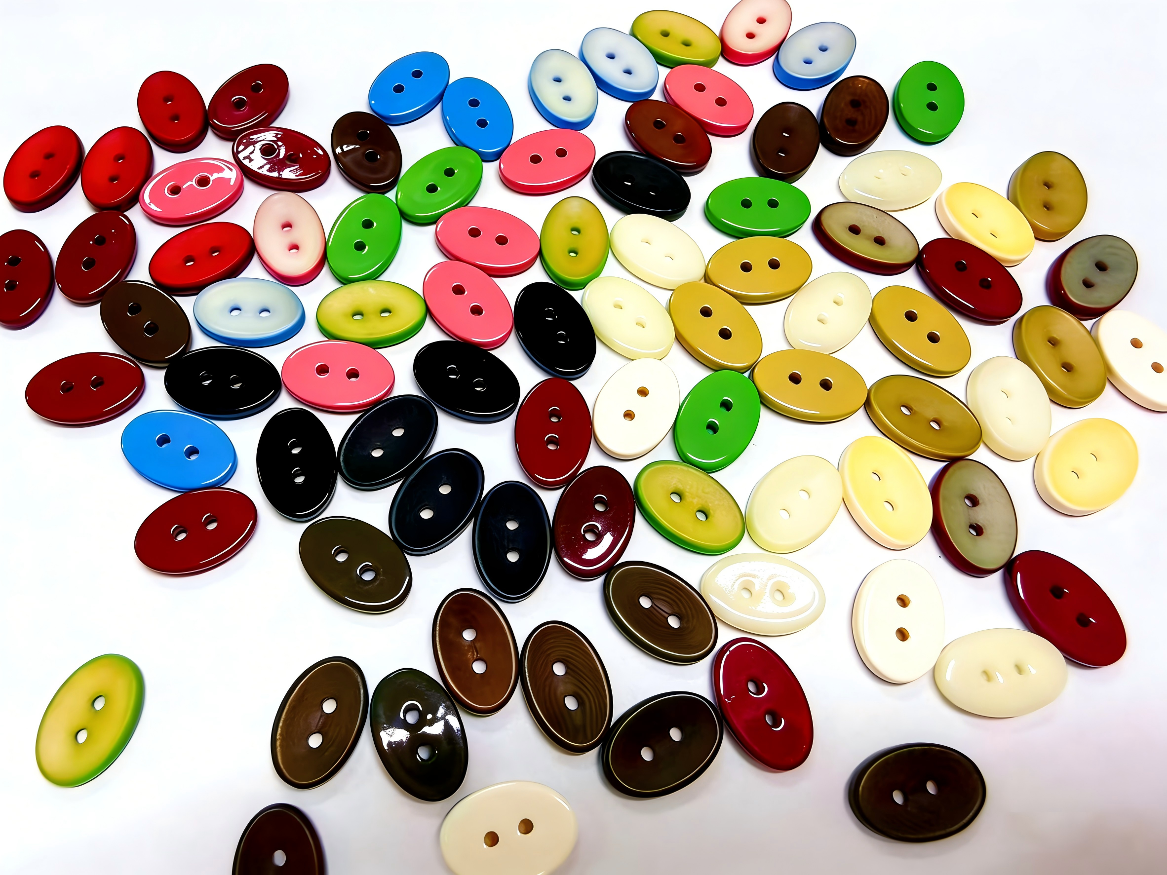 Customizable Four Hole Natural Corozo Buttons With Subtle Wood Grain Patterns