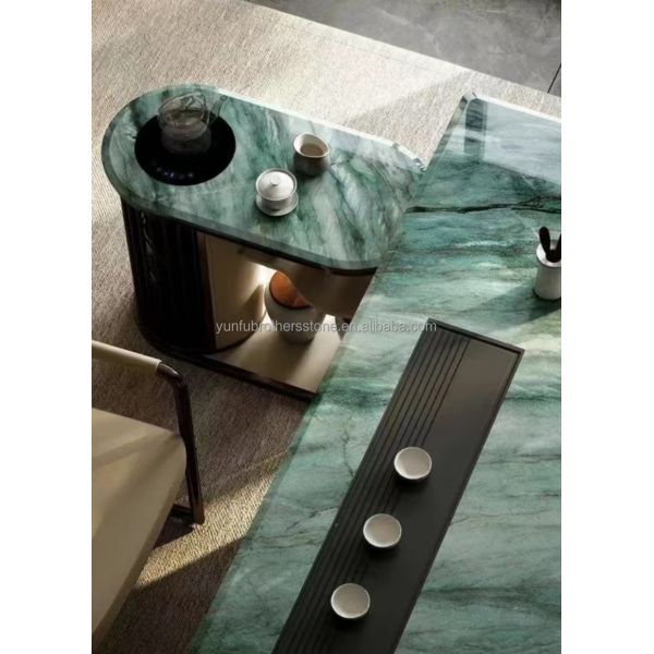 Polished Royal Green Quartzite Natural Green Gaya Marble Big Slab for Coffee Table