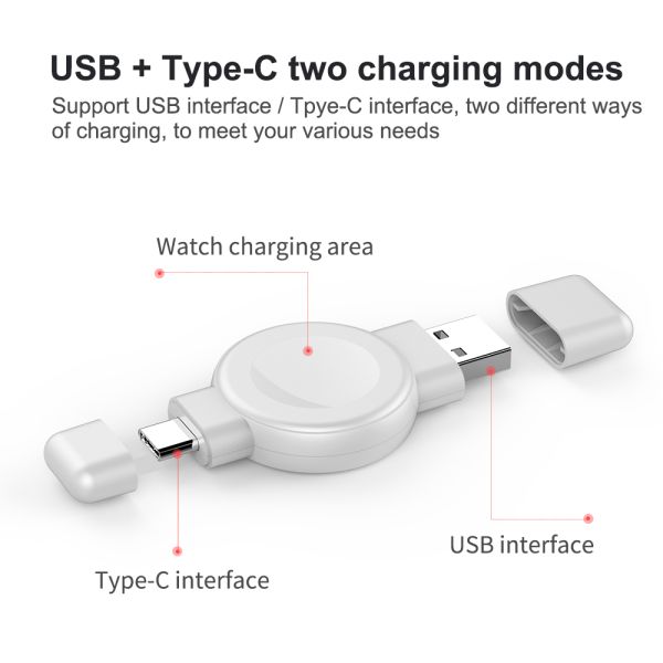15г беспроводная зарядная панель для Apple Watch и Samsung Watch Usb и типа C Два способа зарядки