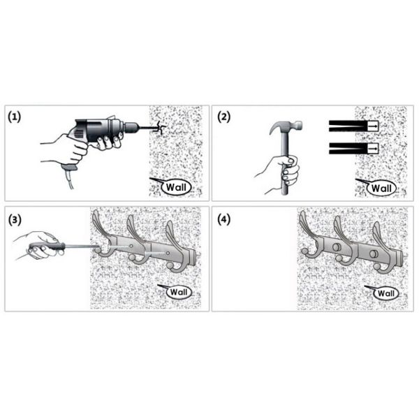 Double Hooks Aluminium Wall Hooks For Mudroom Bathroom Entryway