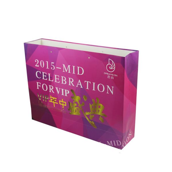 Перерабатываемый Kraft Paper Tote Bag Горячая фольга / УФ / Лак Рождественский подарочный пакет