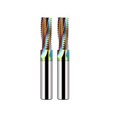Full Teeth DLC Rainbow Threading End Mill Cutter HRC65 For Aluminum Stainless Steel
