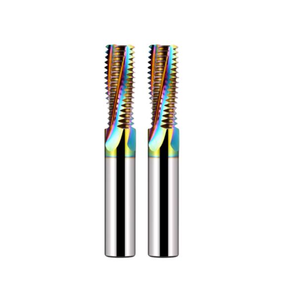 Full Teeth DLC Rainbow Threading End Mill Cutter HRC65 For Aluminum Stainless Steel