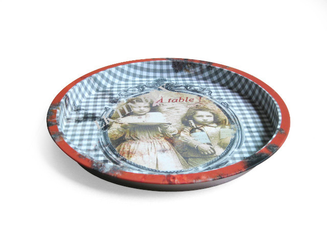 D326x19 mm Round Metal  Vintage Beer Trays Serving Tray For Pubs
