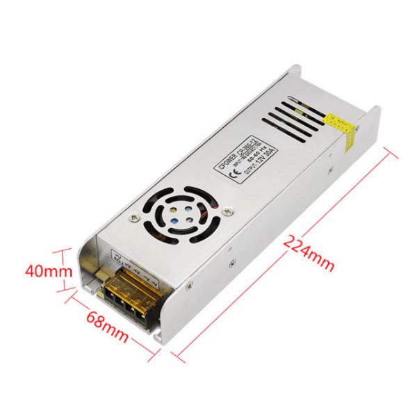 DC 12V 30A 360W Sub-Mini Regulated LED Transformer Switch Power Supply For Strip Module
