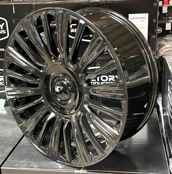 Hyper Black Escalade Platinum Replica Wheels Rims Fits 22 All Season Tires Silverado