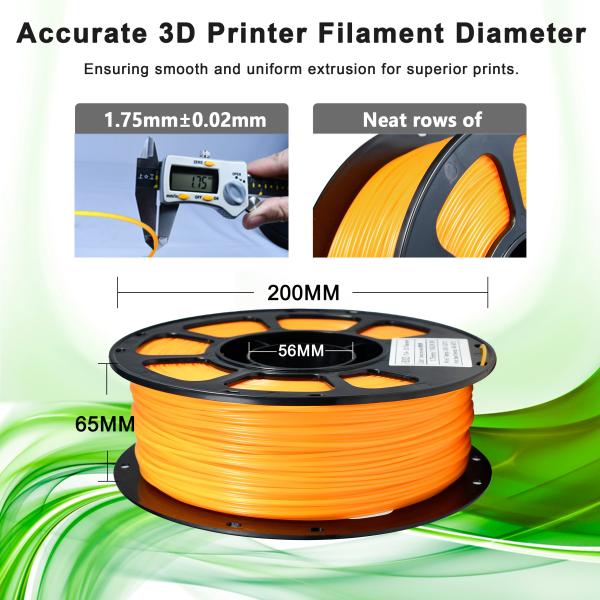 3D Printer PLA+ Filament Dual Color Changing With Temperature Pine Orange To Yellow  1.75mm (+/-0.03mm),2.2LBS(1KG)