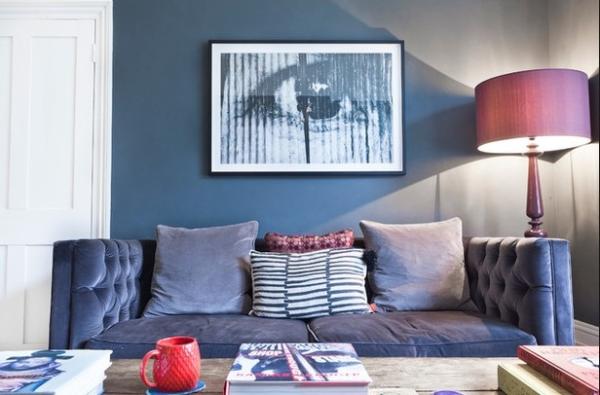 Eco - Friendly Interior Emulsion Paint /  Blue Water Based Latex Spray Paint