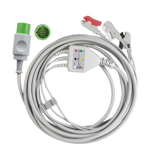 OEM ECG Cable 3 Lead Round 17 Pin Plug For SPACELABS ECG Monitors