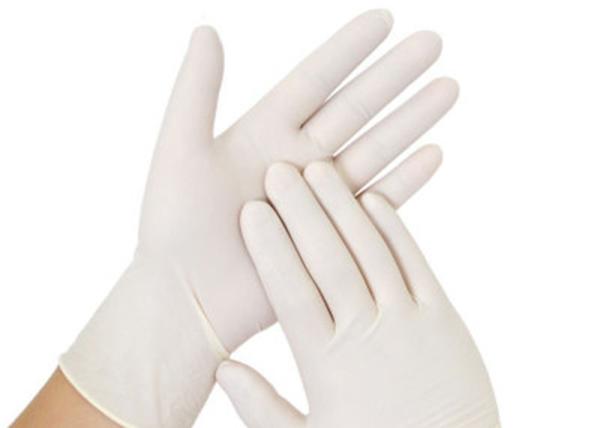 White Disposable Medical Latex Gloves Non Sterile Pvc Coated Laboratory Use