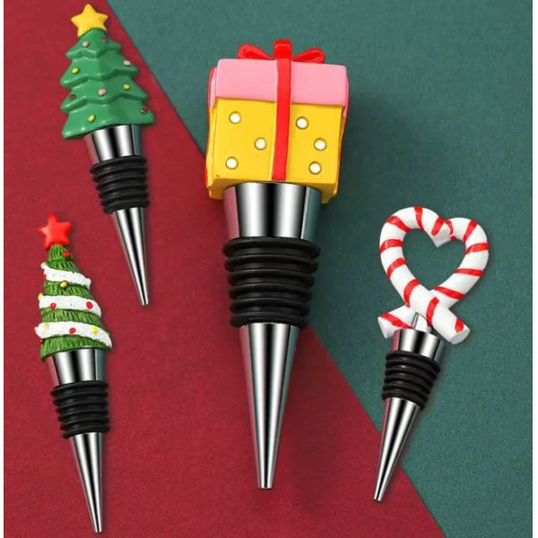 Cadeau promotionnel de Noël Bouchon à vin Pour la fête Bouchon à vin Or Argent