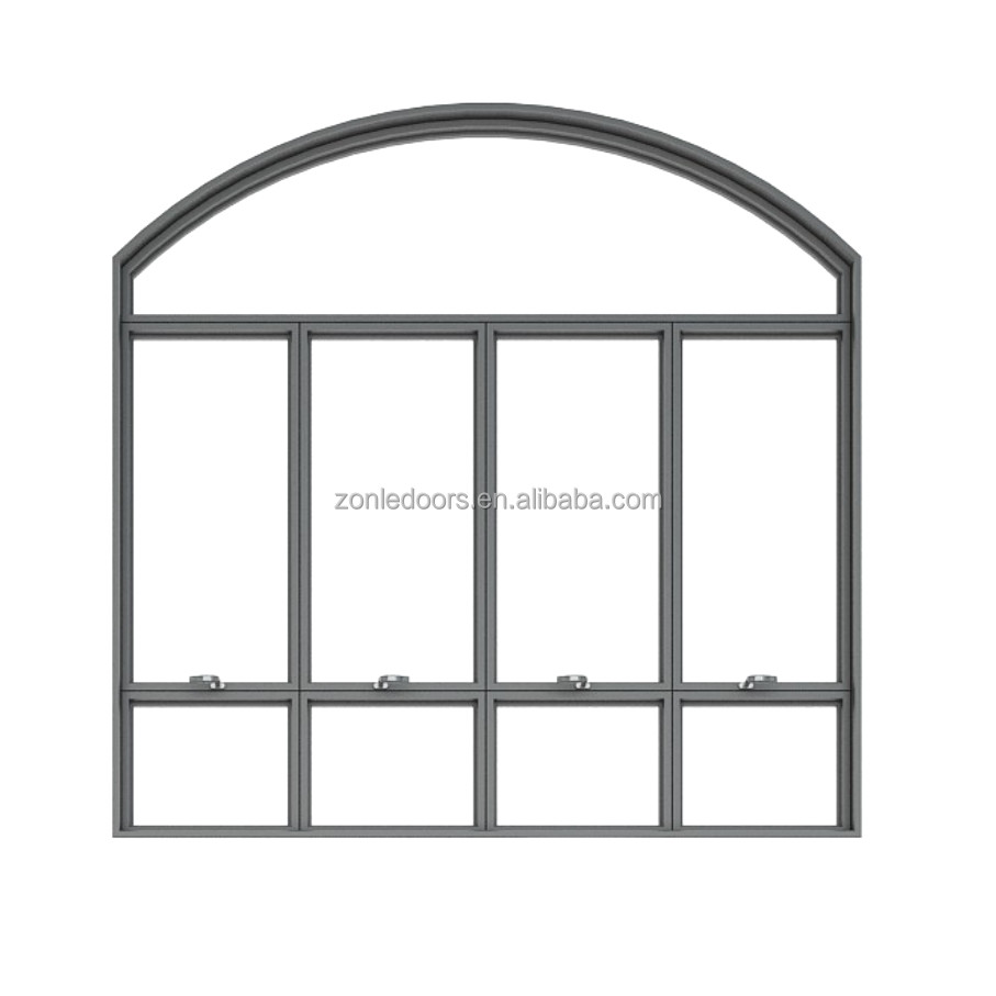 Black Windows Glass Impact Windows Stainless Steel Horizontal Modern Aluminum Alloy Casement Window