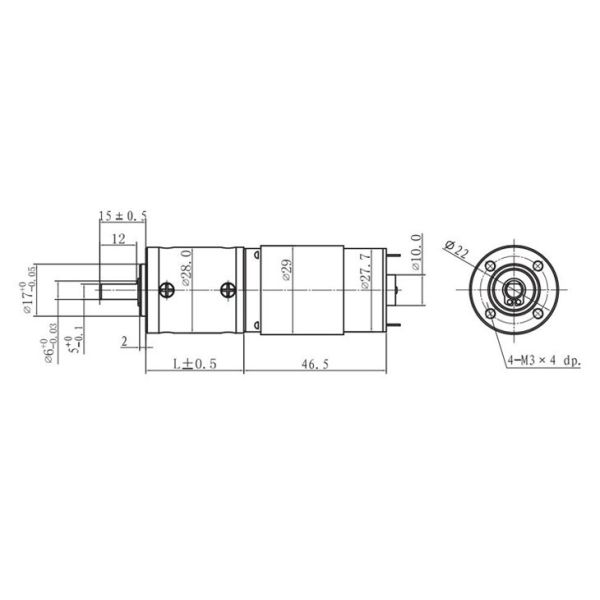 2.5W 21rpm Dc Planetary Gear Motor 24v 29mm Window Opener Scarcely