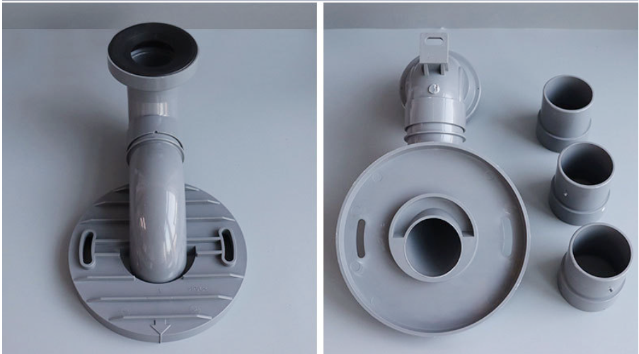 Grey PVC Toilet Drain Valve, Bathroom Flushing Pipe, Toilet Pipe, Sewage Pipe