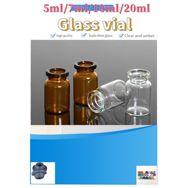 Transparent Amber 5ml 10ml Empty clear Empty Pharmaceutical Low Borosilicate Tubular Moulded Glass Vial