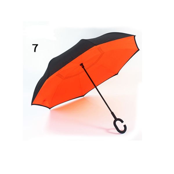 Colorful 23inch 8k 190T Pongee Personalized Compact Inverted Reverse C Handle Umbrella