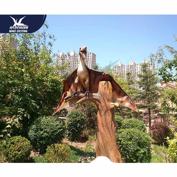 Durable Outdoor Dinosaur / Wings Movable Pterosaur Decoration For Amusement Park