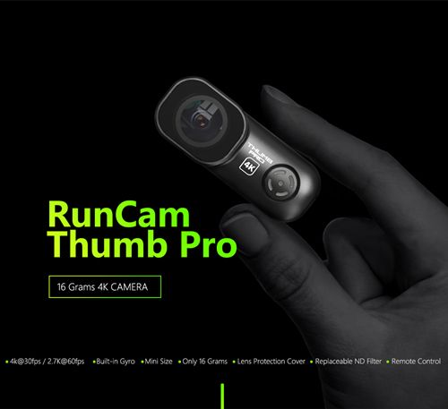 RunCam Thumb Pro 4K MINI Action FPV Drone Camera 16g Bulit-in Gyro For Racing Long Range System