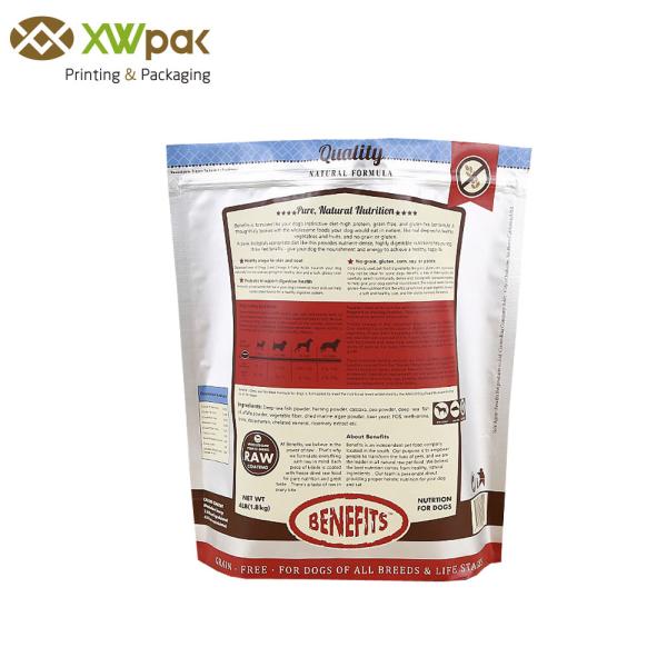 Plastic Zipper Sealed Pet Food Packaging Stand Up Pouch Dog Treats Custom Printing