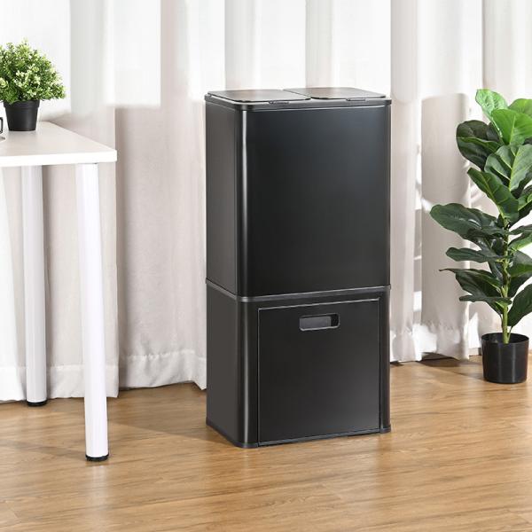Smart Induction Trash Can Hotel 44L Fully Automatic Double Layer Dry and Wet Separation Household Trash Can with Lid