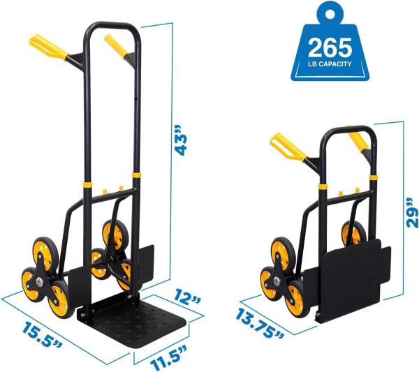 Folding Steel Trolley Platform Handtruck Brake Heavy Industrial Flatbed Truck Logistics Warehouse Handling