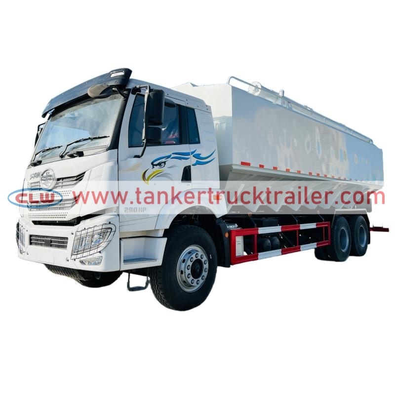 FAW 6X4 35CBM Hydraulic Bulk Feed Truck for Poultry Farm Feed