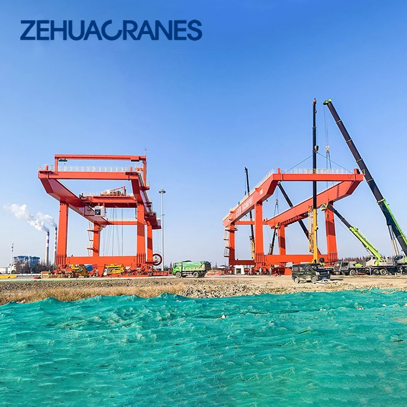 Heavy Duty RMG Rail Mounted Gantry Crane  80T 120Ton Electric Travelling Double Beam Container Loading Unloading Gantry Crane