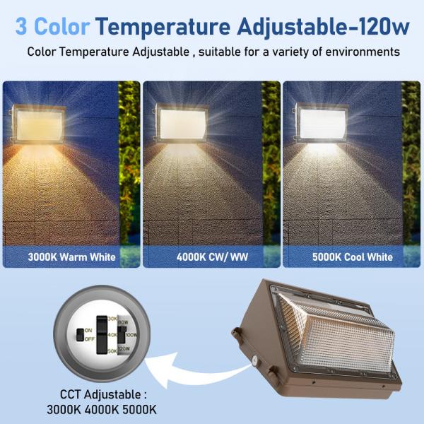 7500lm 90 Graus 60W -150W Led Wall Pack Light Sensor de Células Fotográficas de Crepúsculo a Amanhecer Ra70