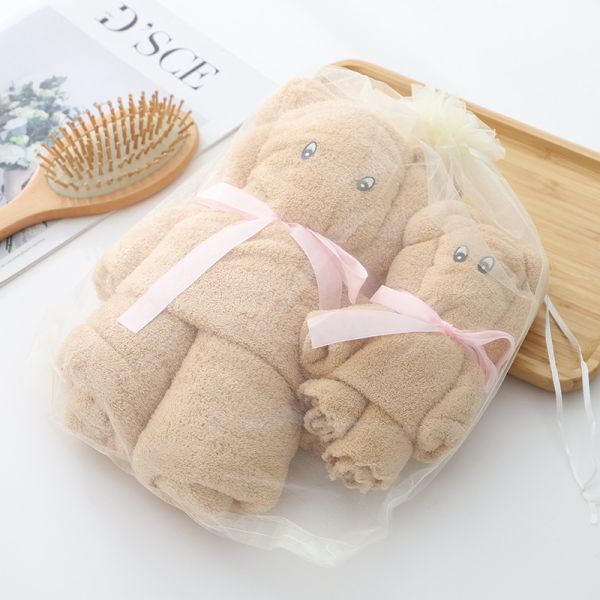 Как показано Luxury Bear Towel Bath towel density coral velvet set absorbent cute soft gift (как показано на рисунке)