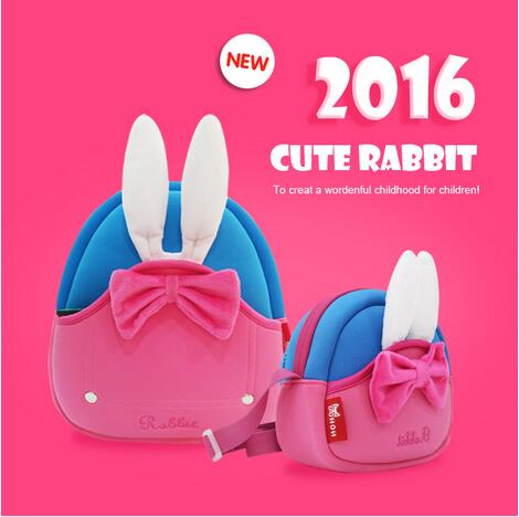 Pink Cute Rabbit Kids Sling Bag / Waterproof Shoulder Bag for Girls