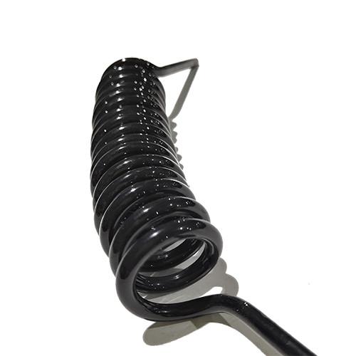 Thick 6mm Diameter Black PU Spiral Spring Cables Customized Length