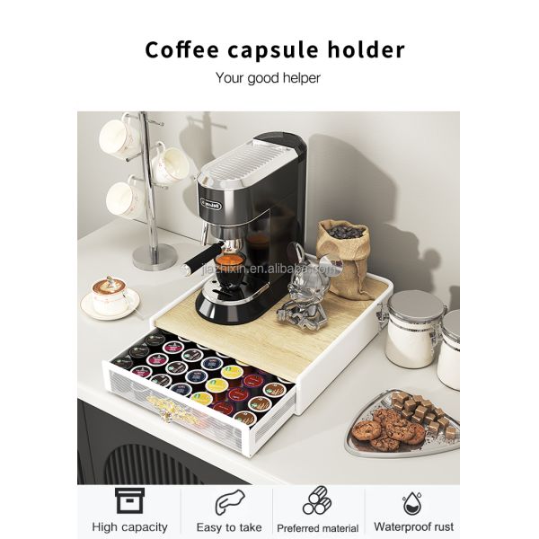 NEW 24 Dolce Gusto Iron Basket Metal Storage Box Rack of Coff Machine Stand Pod Coffee Capsules Storage Bucket Cabinets Drawer